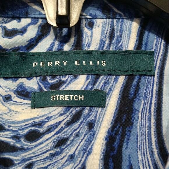 Perry Ellis Men's Layer Shell Print Stretch Short Sleeve Button-Down Shi… - Picture 4 of 5